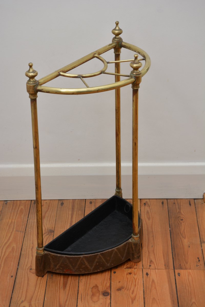 Original Antique Victorian Umbrella Stand in Brass - Image 11